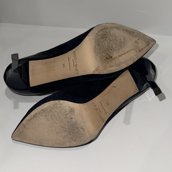 Jimmy Choo Navy Platform Pumps - Picture 5 of 6